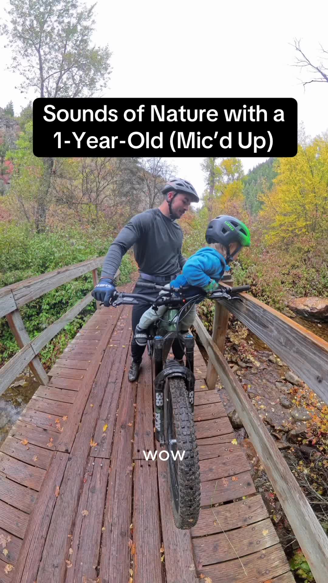Mountain biking with a 1-year-old in nature
