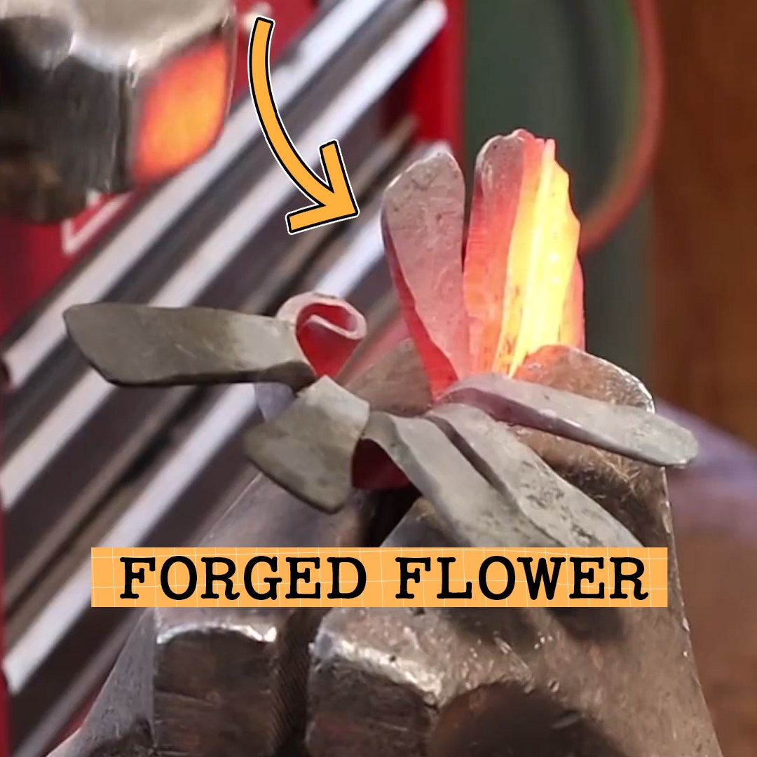 Forged flower with organic steel form