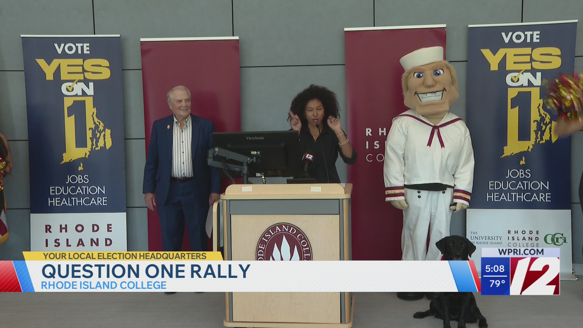 RIC students, campus leaders hold Question 1 rally