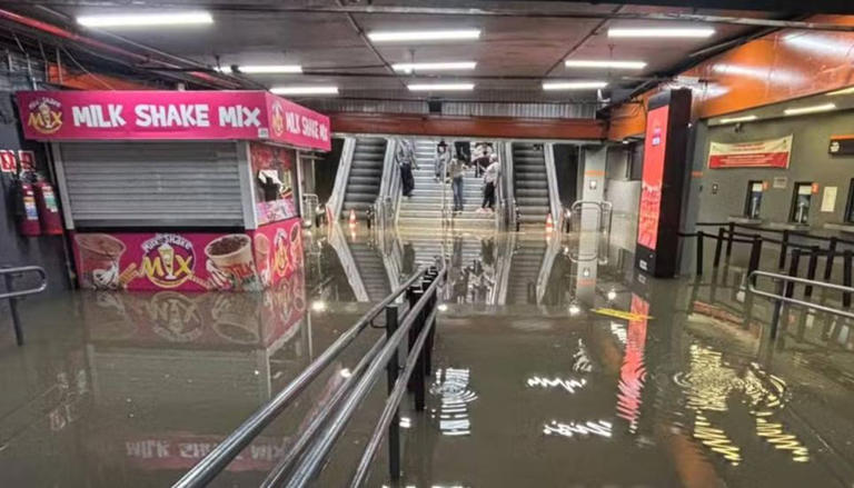 Terminal Bandeira, no Centro da capital, alagado após chuva. Foto: Arquivo pessoal