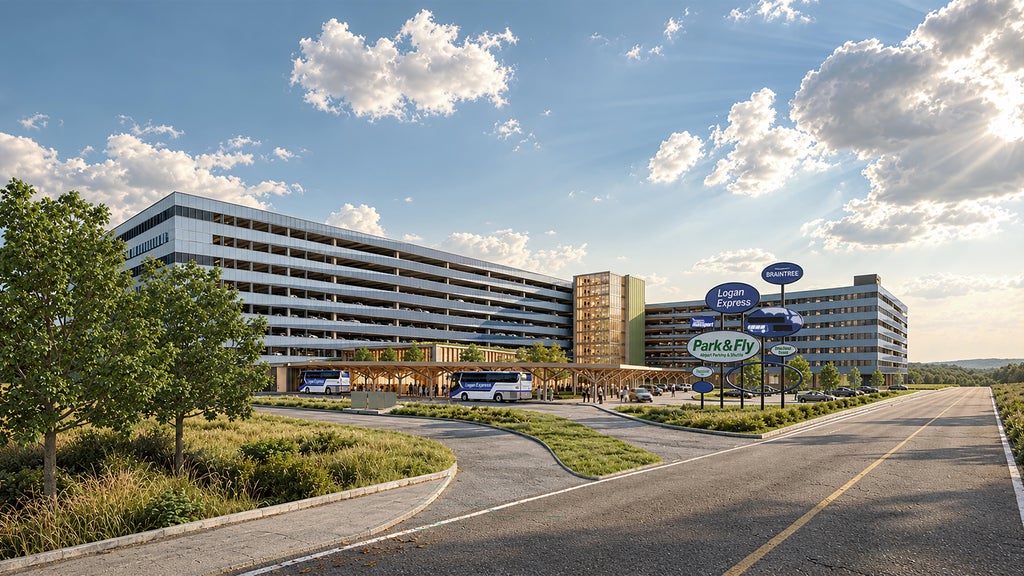 New Logan Airport remote terminal being built in Braintree, Massachusetts