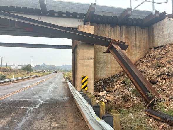 Highway 90 bridge barrier struck again in Alpine