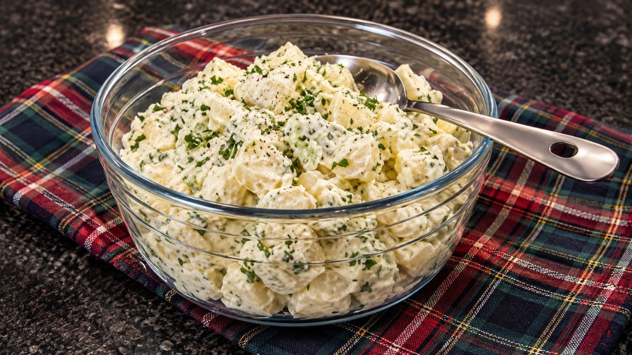 Easy potato salad with creamy tangy fresh flavors