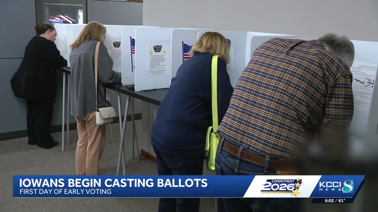 Early voting begins in Iowa as voters line up to cast ballots