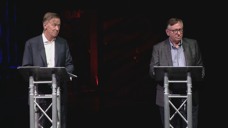 Hickenlooper, Baisley clash on affordability, health care and Iran war in 9NEWS Senate debate