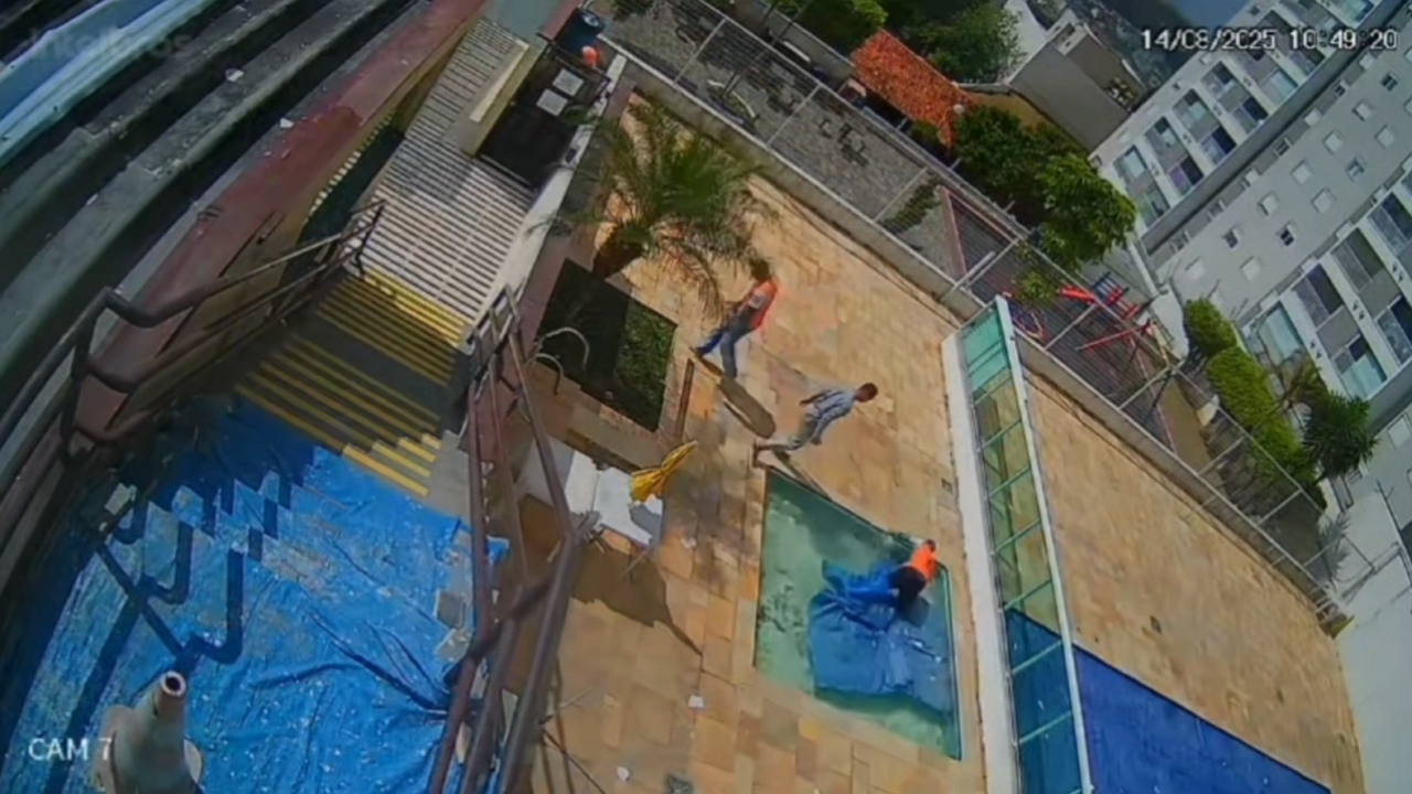 Worker injured after falling into covered pool in São Bernardo, Brazil