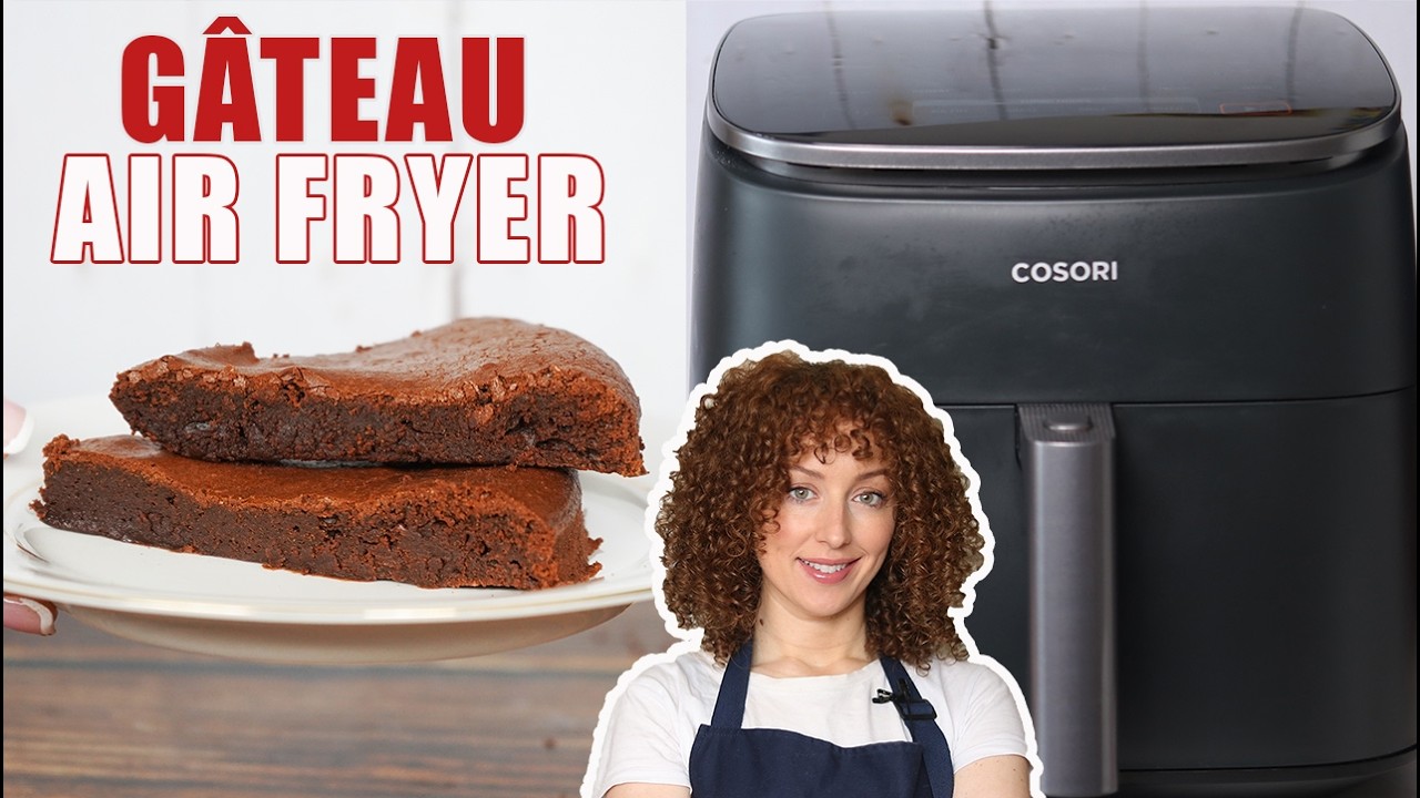 Air fryer chocolate fondant with a gooey molten center