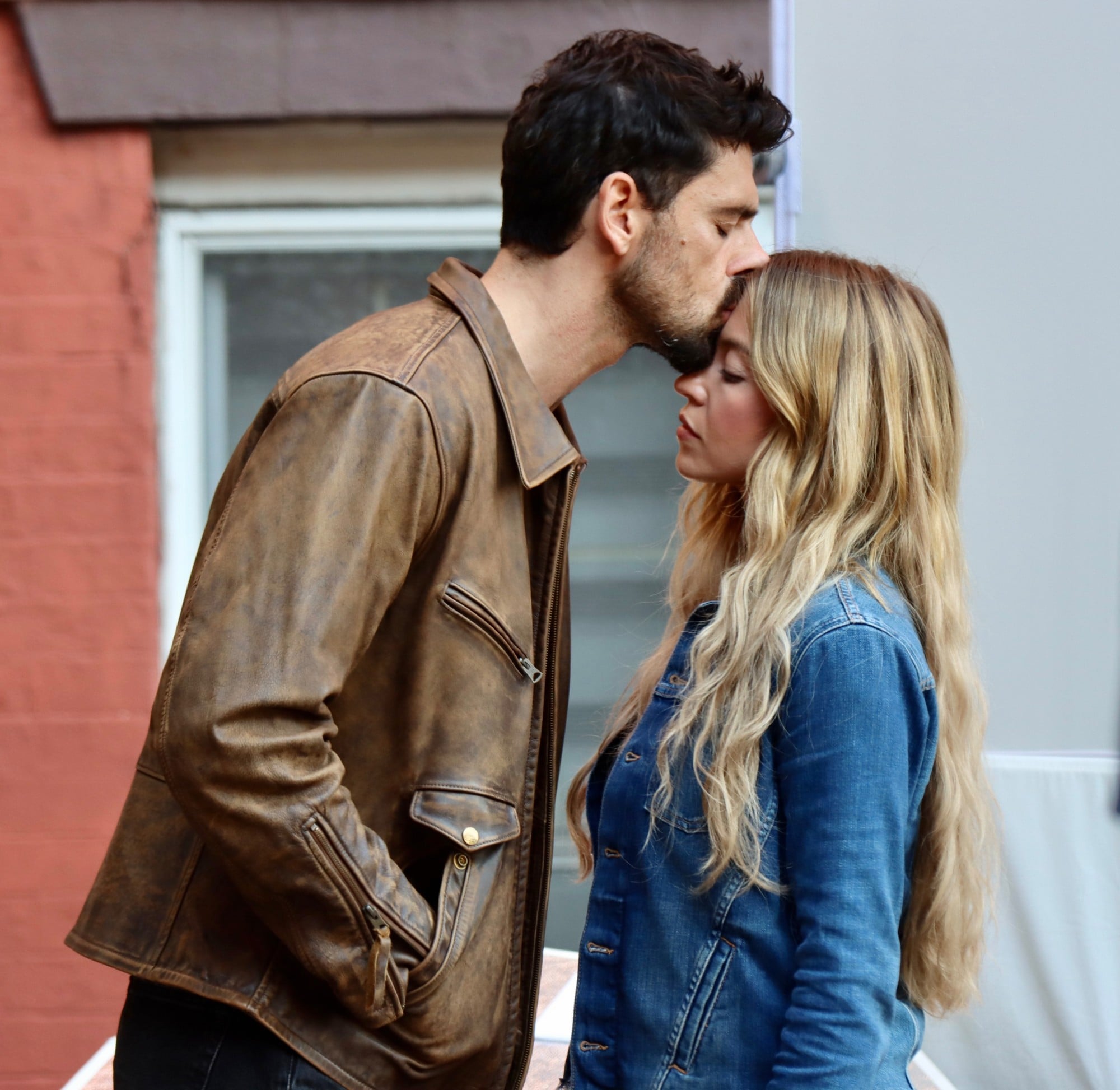 Michele Morrone kisses Sydney Sweeney’s forehead as they film ‘The ...