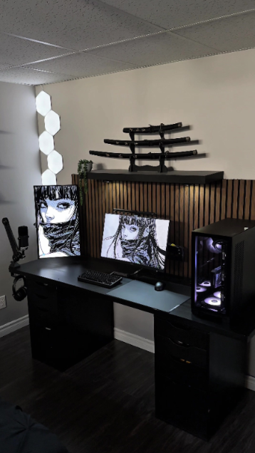 Clean white wallpaper setup for PC gaming and cable management