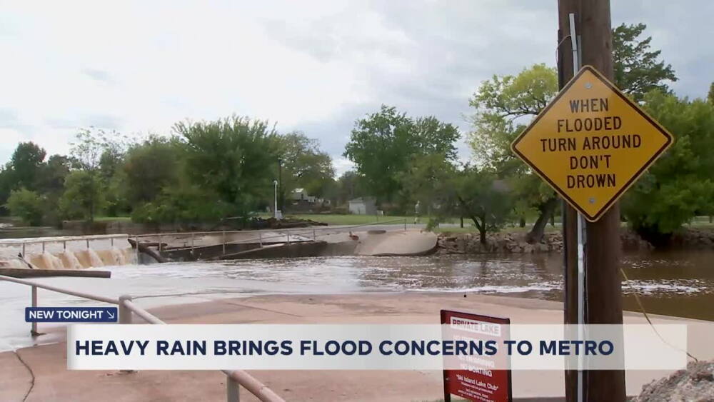 We've got Niagara Falls again: Heavy rain causes flash flooding in northwest Oklahoma City neighborhood