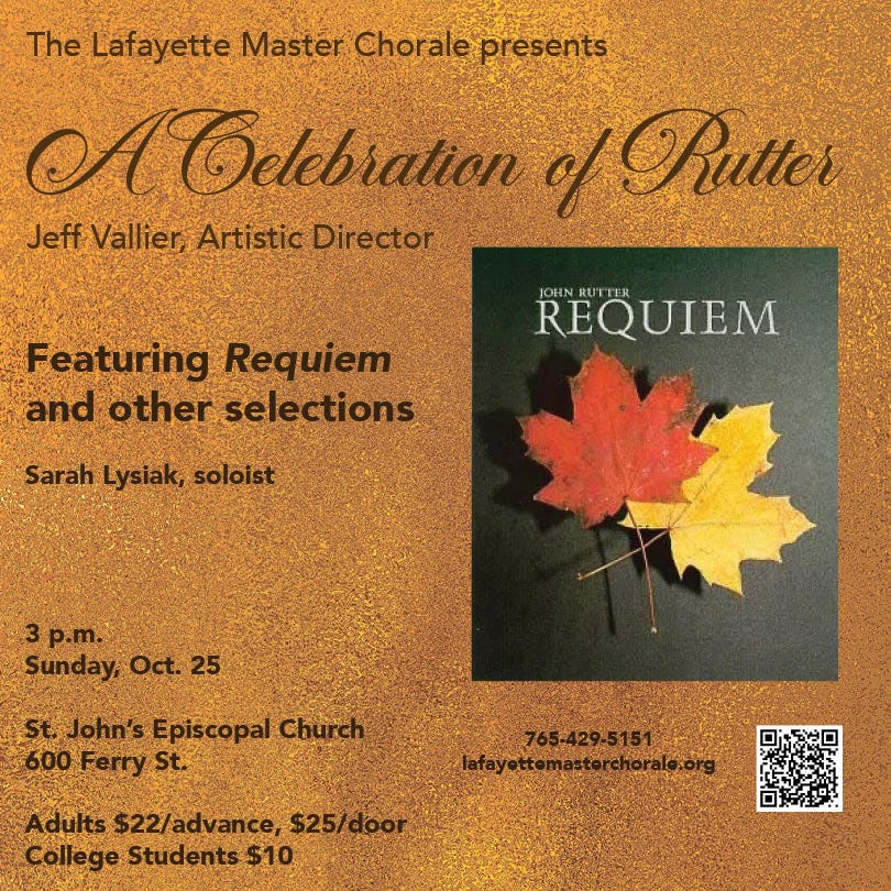 Lafayette Master Chorale opens season with Rutter concert