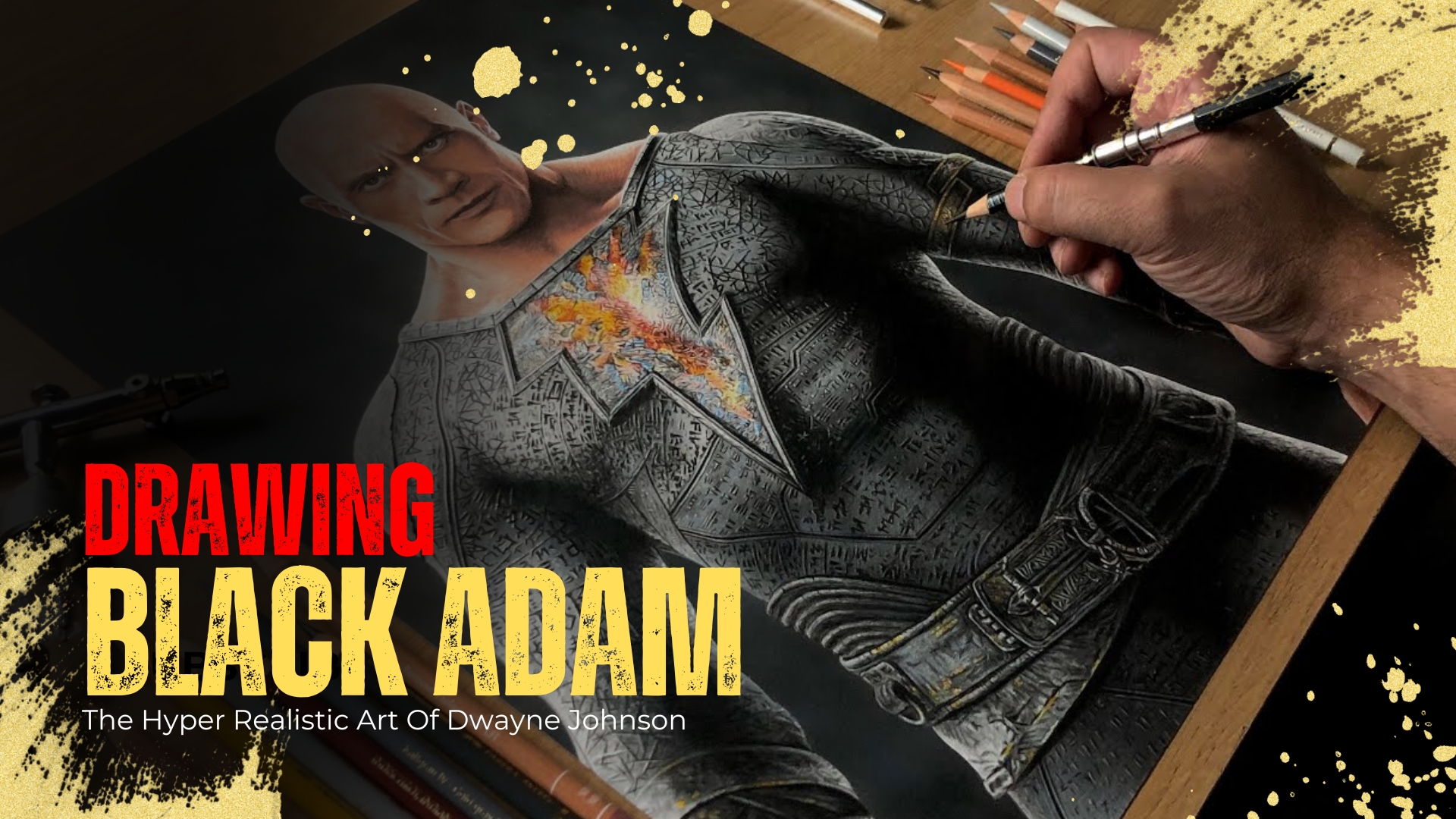 The hyper realistic art of Dwayne Johnson as Black Adam