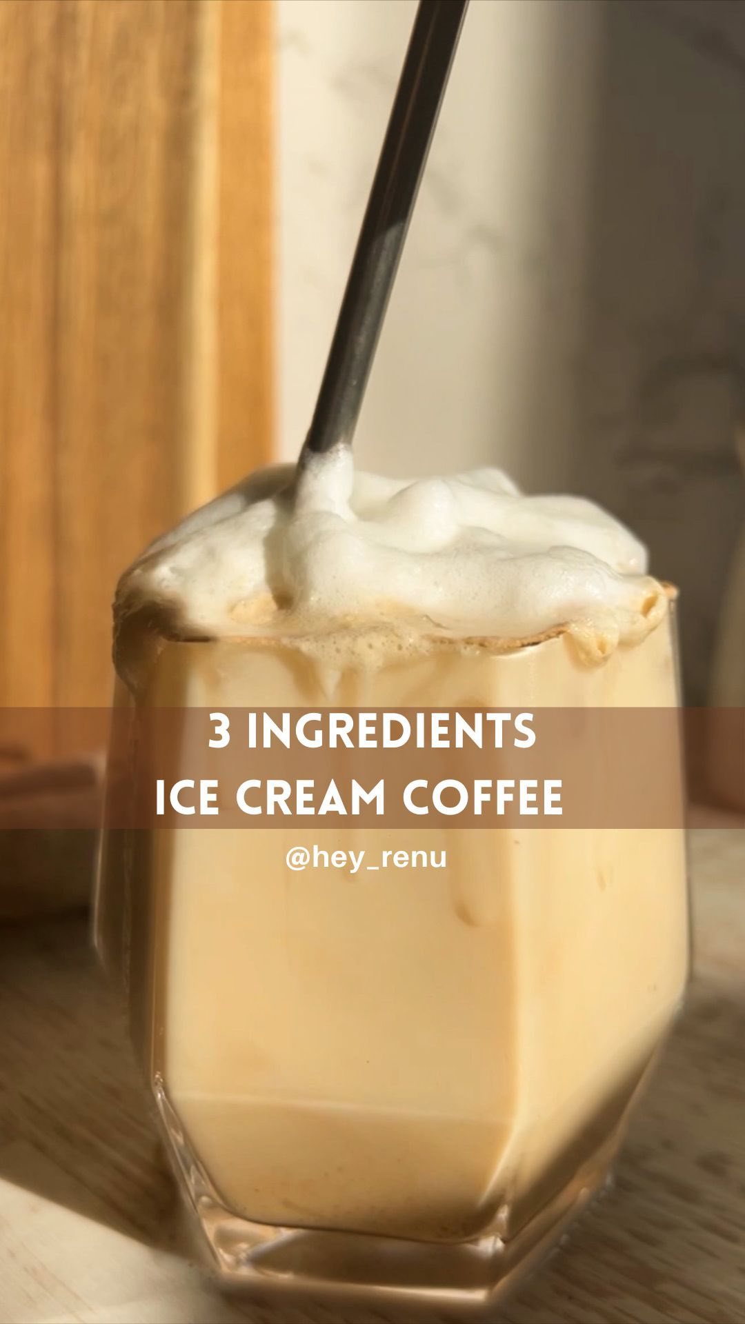 Creamy vanilla iced coffee with just 3 simple ingredients
