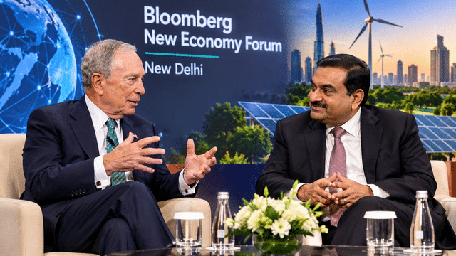 Gautam Adani and Michael Bloomberg discuss India's growth and clean energy transition
