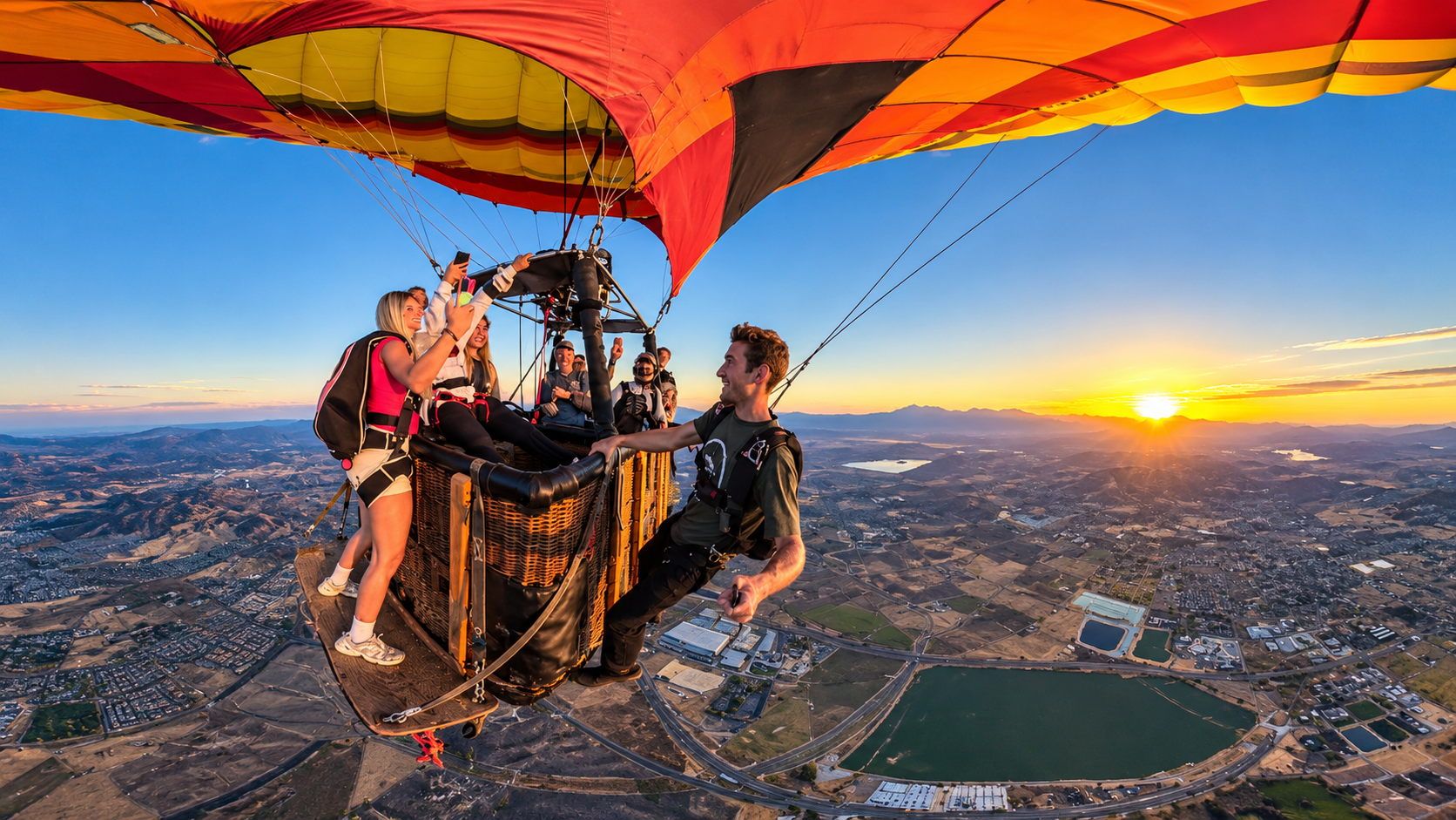 Hot air balloon carried him into the sunrise - then came 