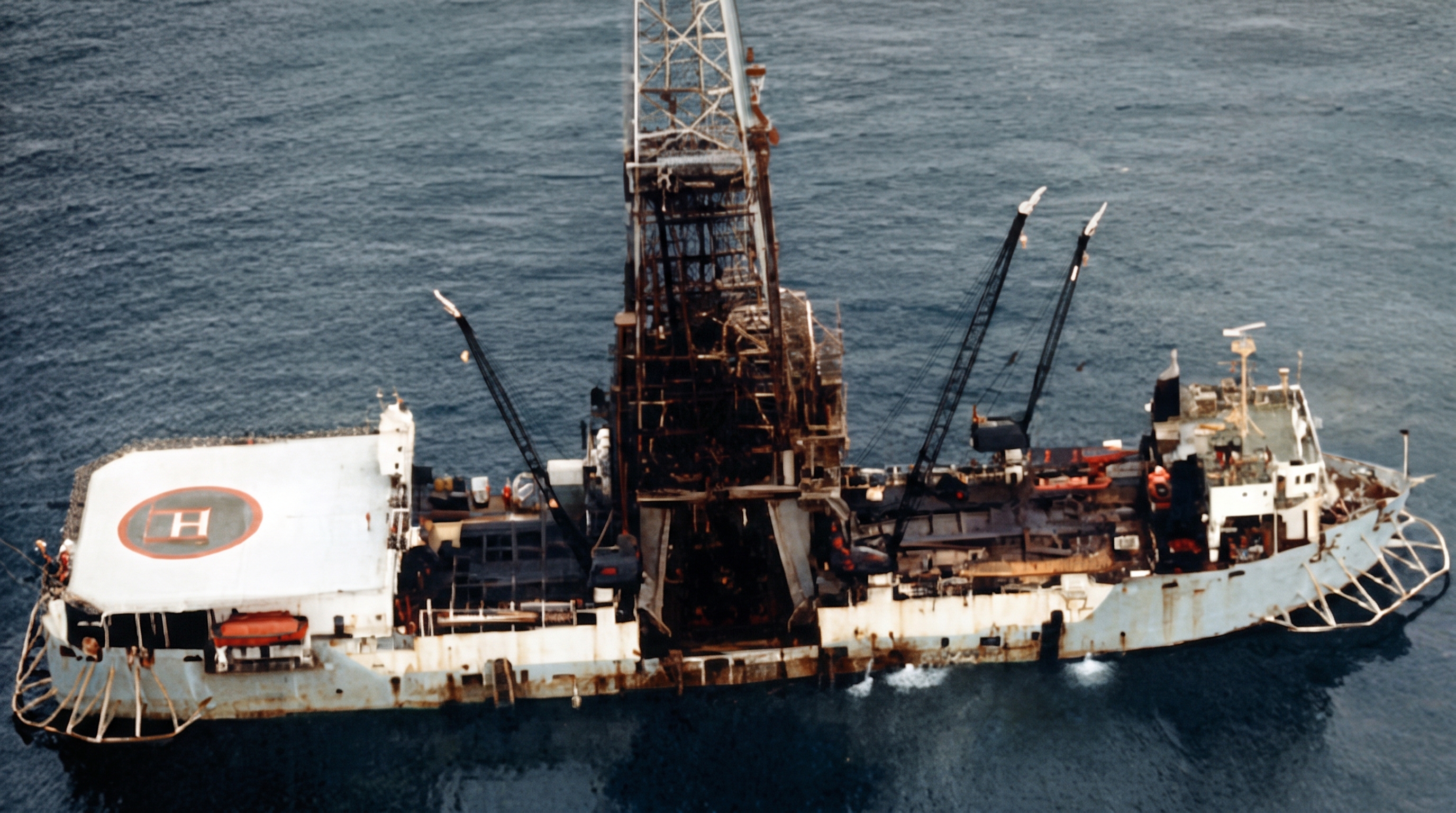 Workers remained aboard a drilling ship as a powerful typhoon closed in ...