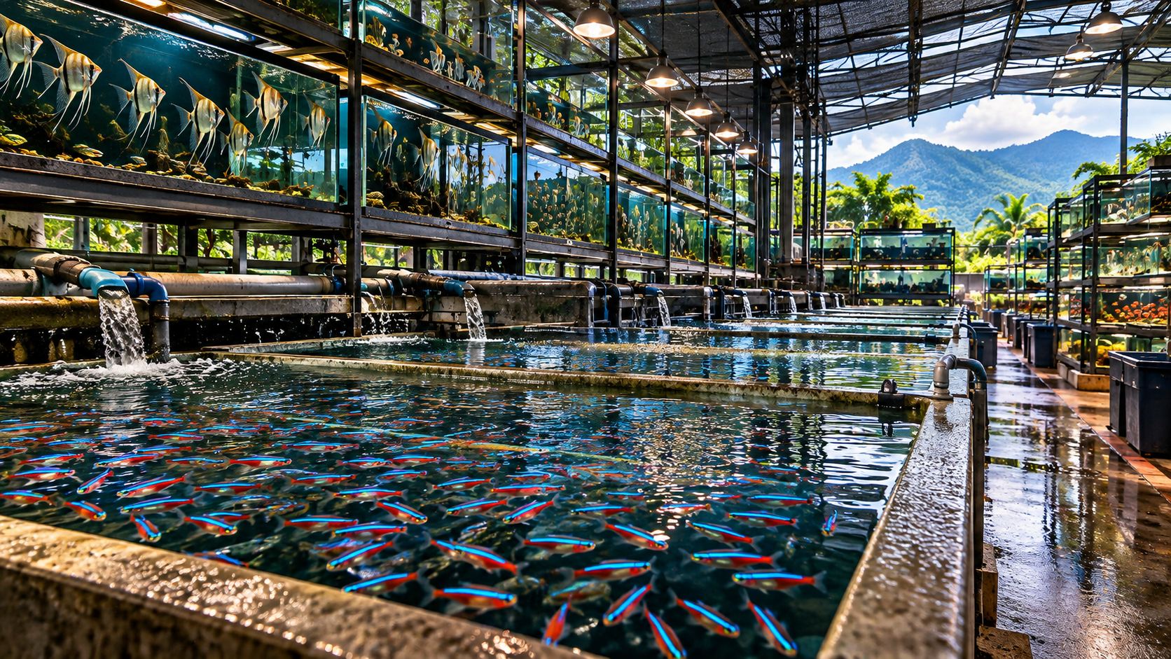 Inside Colombia's massive tropical fish farm | Thousands of aquariums
