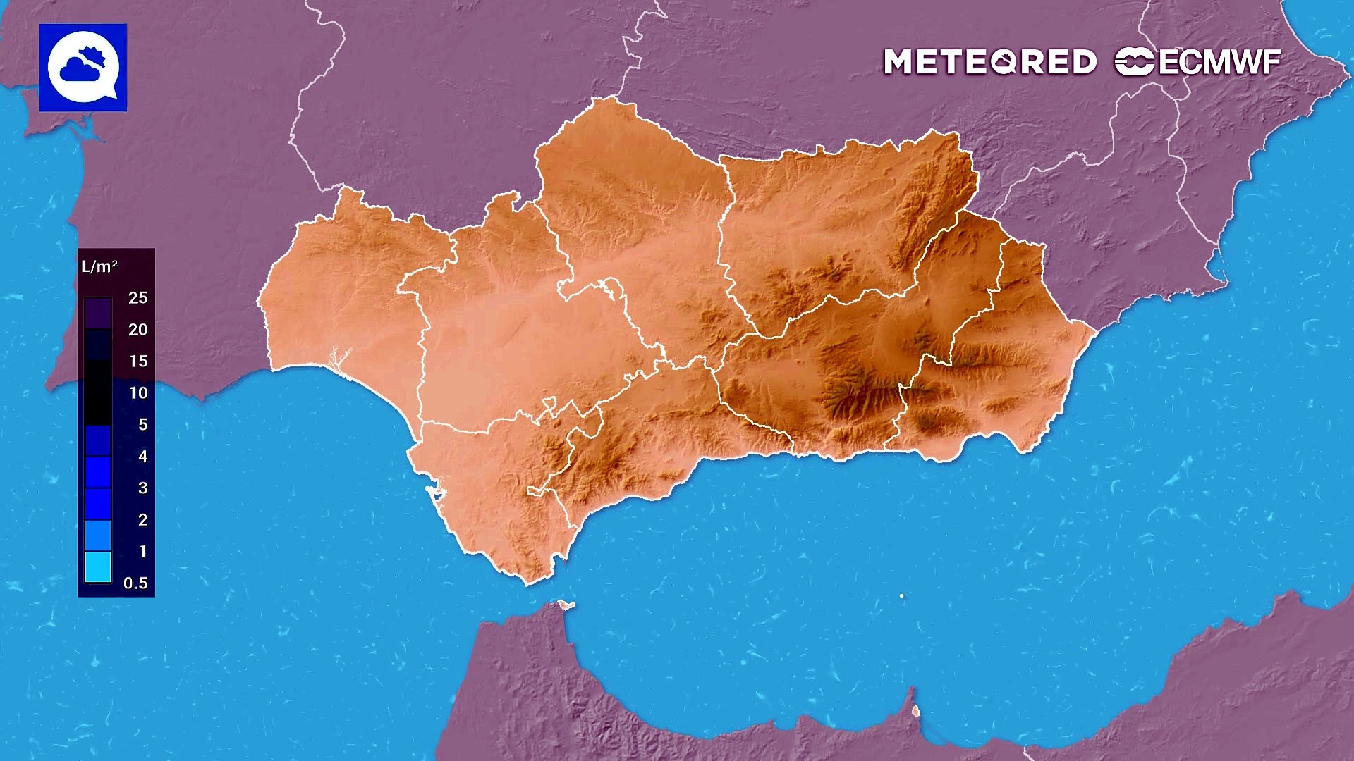 Este viernes se esperan tormentas fuertes en Andalucía