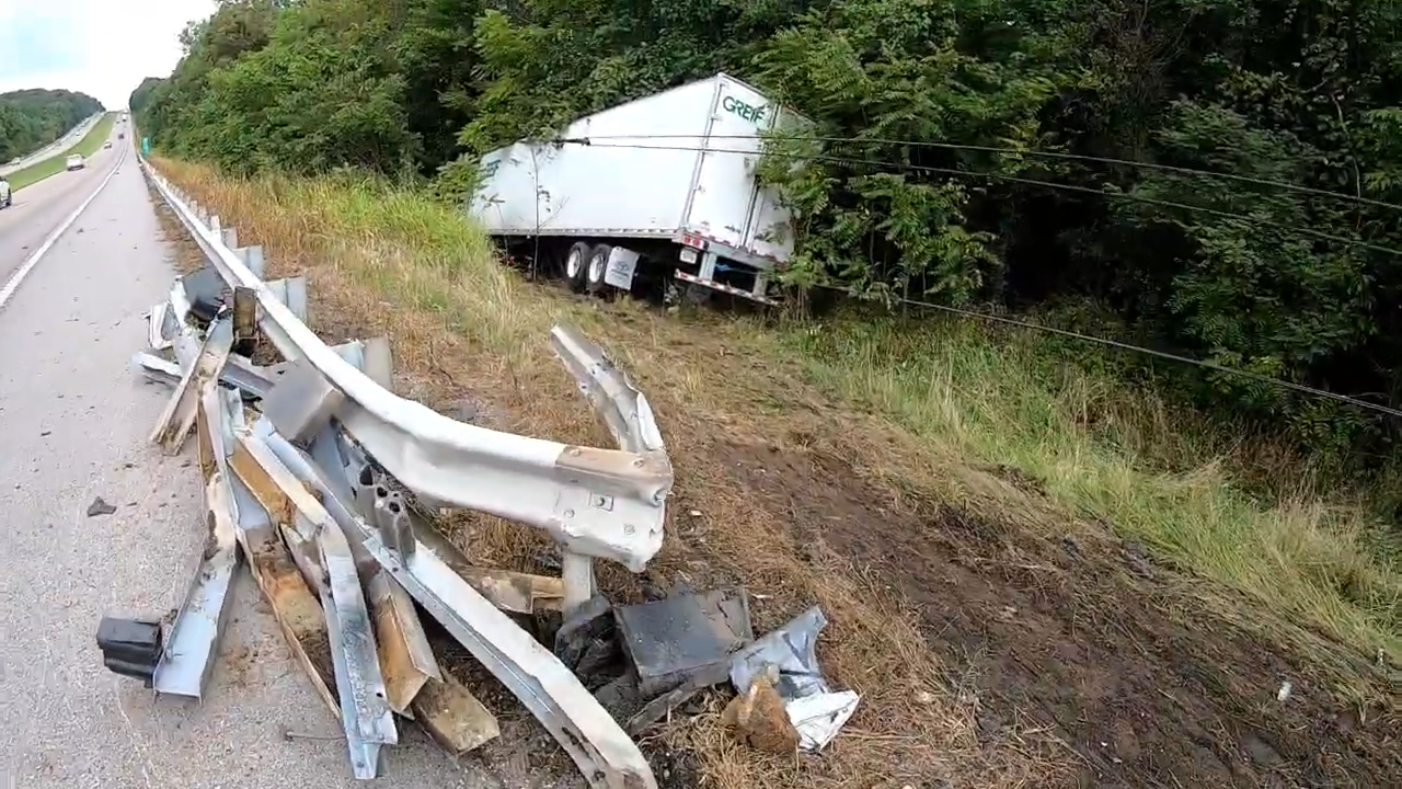 Jack-Knifed, Tangled, and Wedged Peterbilt