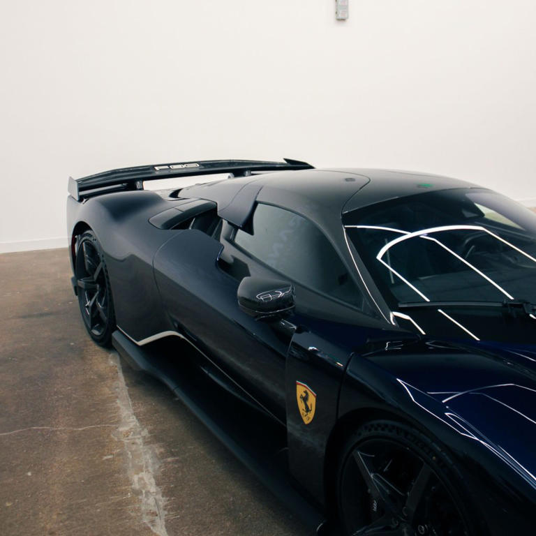 First Ferrari F80 arrives in Dallas wearing a wild color-shifting paint ...