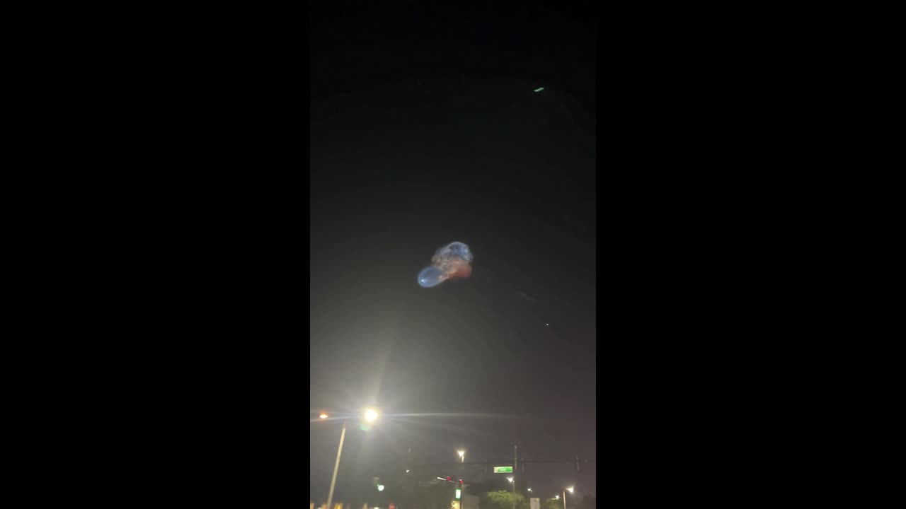 Space jellyfish phenomenon glows over after a SpaceX rocket launch in ...