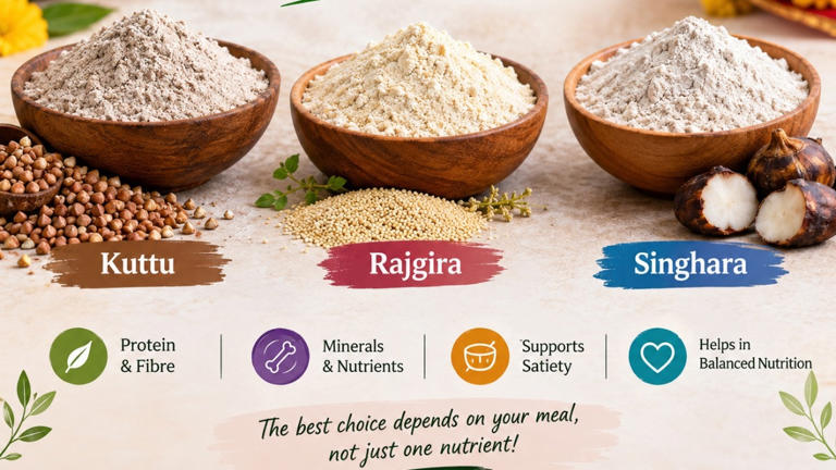 Kuttu vs rajgira vs singhara: Which atta is healthiest for Navratri ...