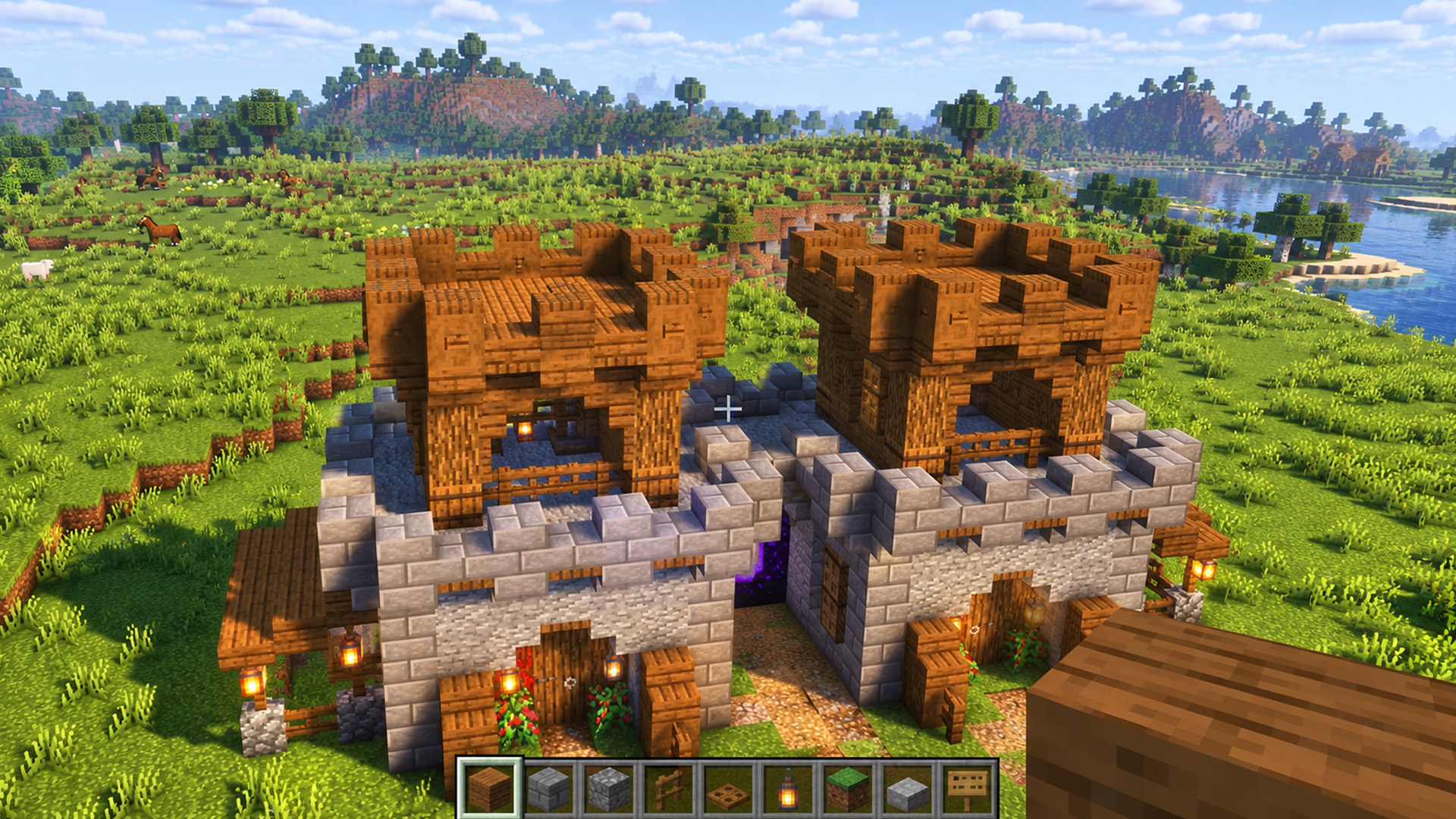 Minecraft 2 player castle you need to build