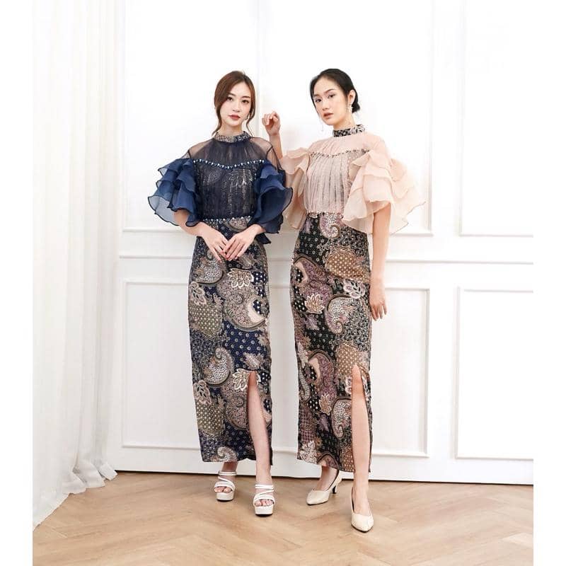 7 model dress batik pesta elegan modern yang menawan