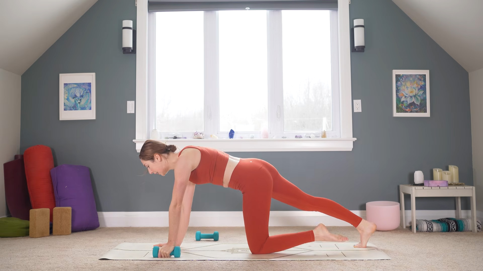 20 minute full body mat pilates workout with weights