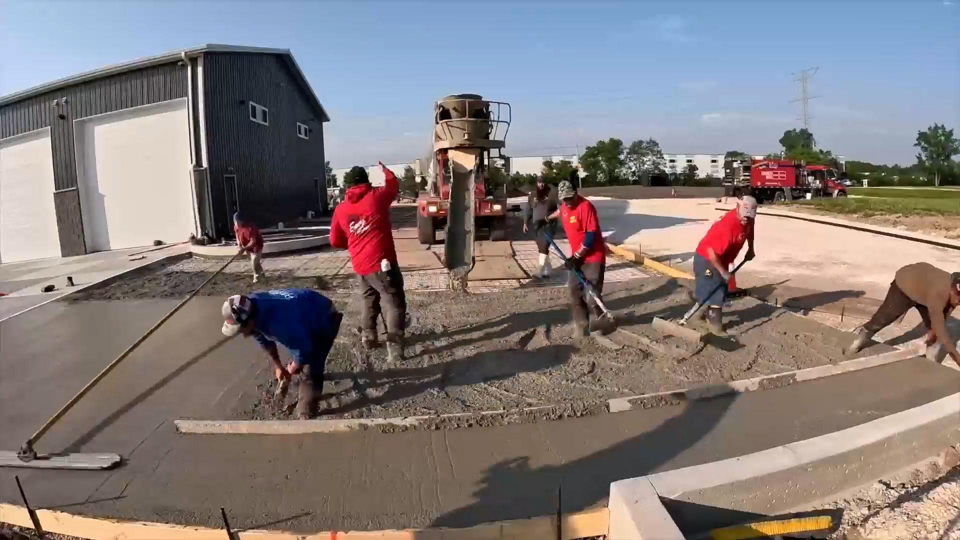 Pouring a parking lot with water challenges