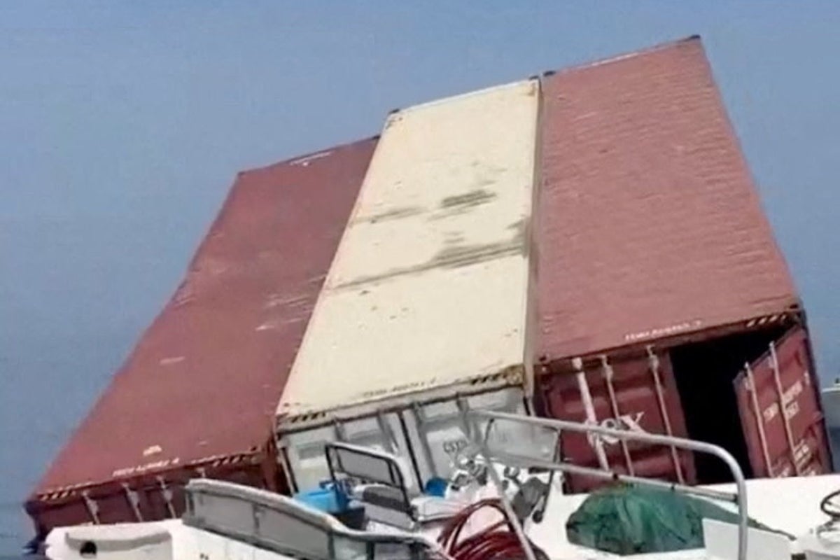 Pictures reveal huge cargo containers floating in Strait of Hormuz