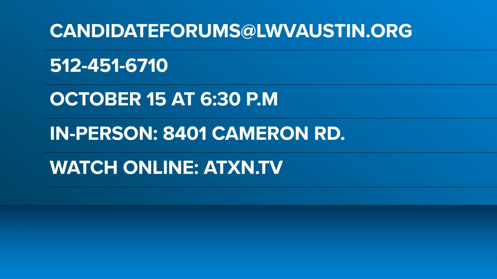 District 1 candidate panel set for Thursday in northeast Austin