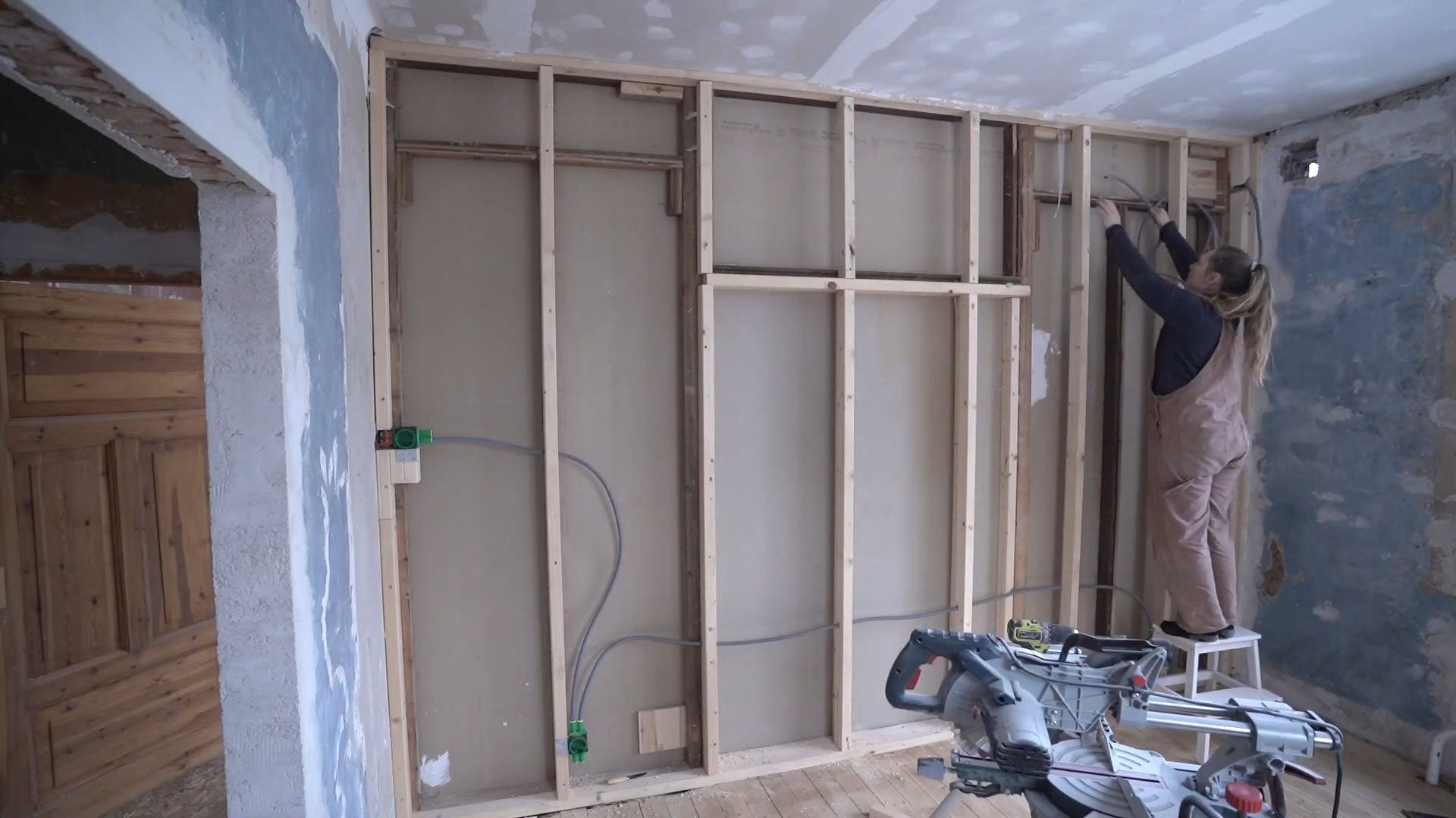 Preparing electrical switch wiring after relocating a doorway