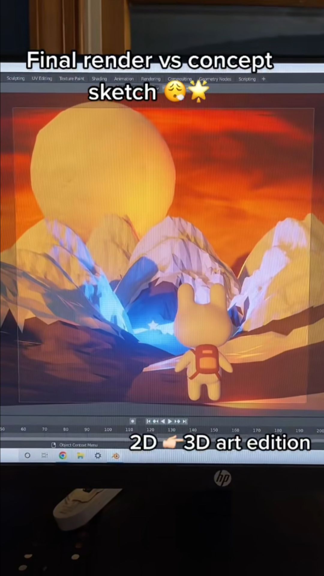 From concept sketch to final render in creative 3D art