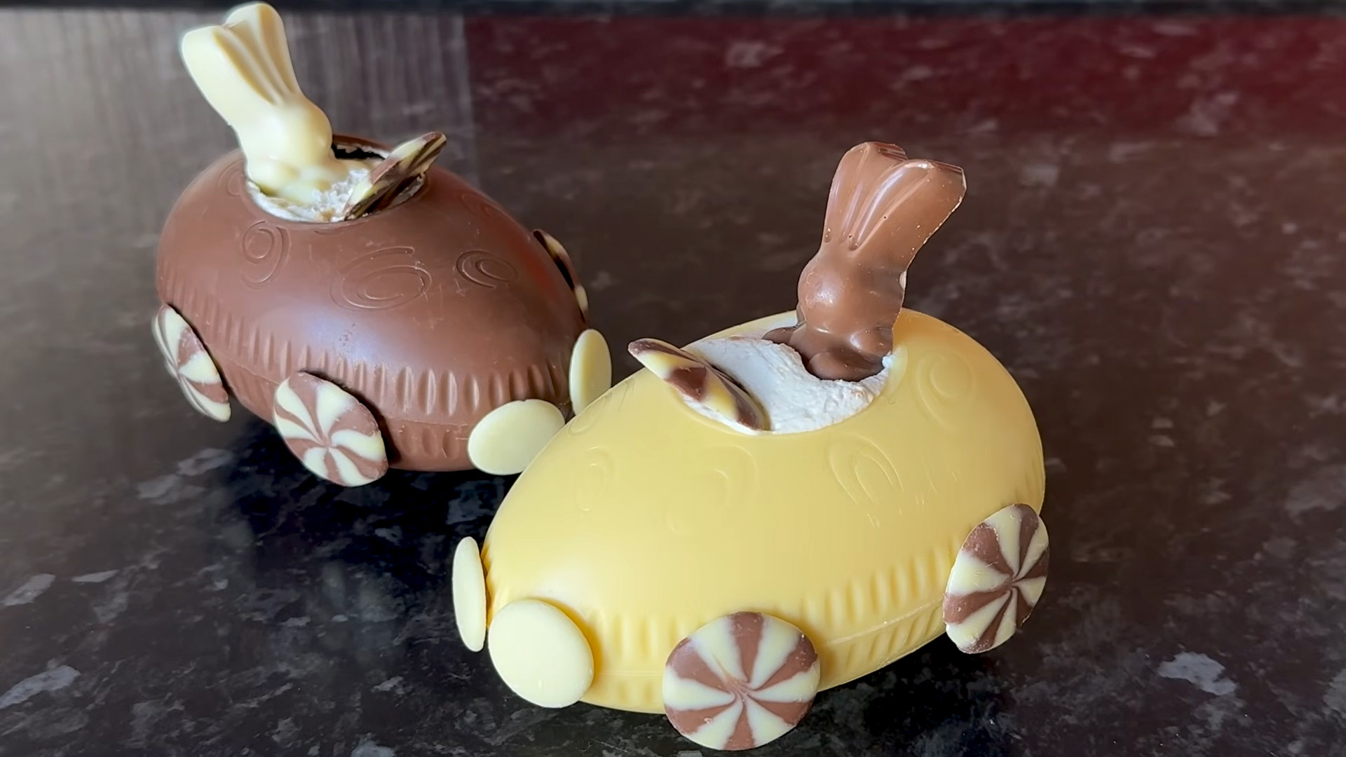 How to make cute cheesecake filled Easter egg racing cars