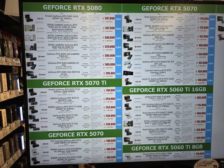 NVIDIA RTX 50 series sees price hikes of up to 144% in Japan, as an RTX ...