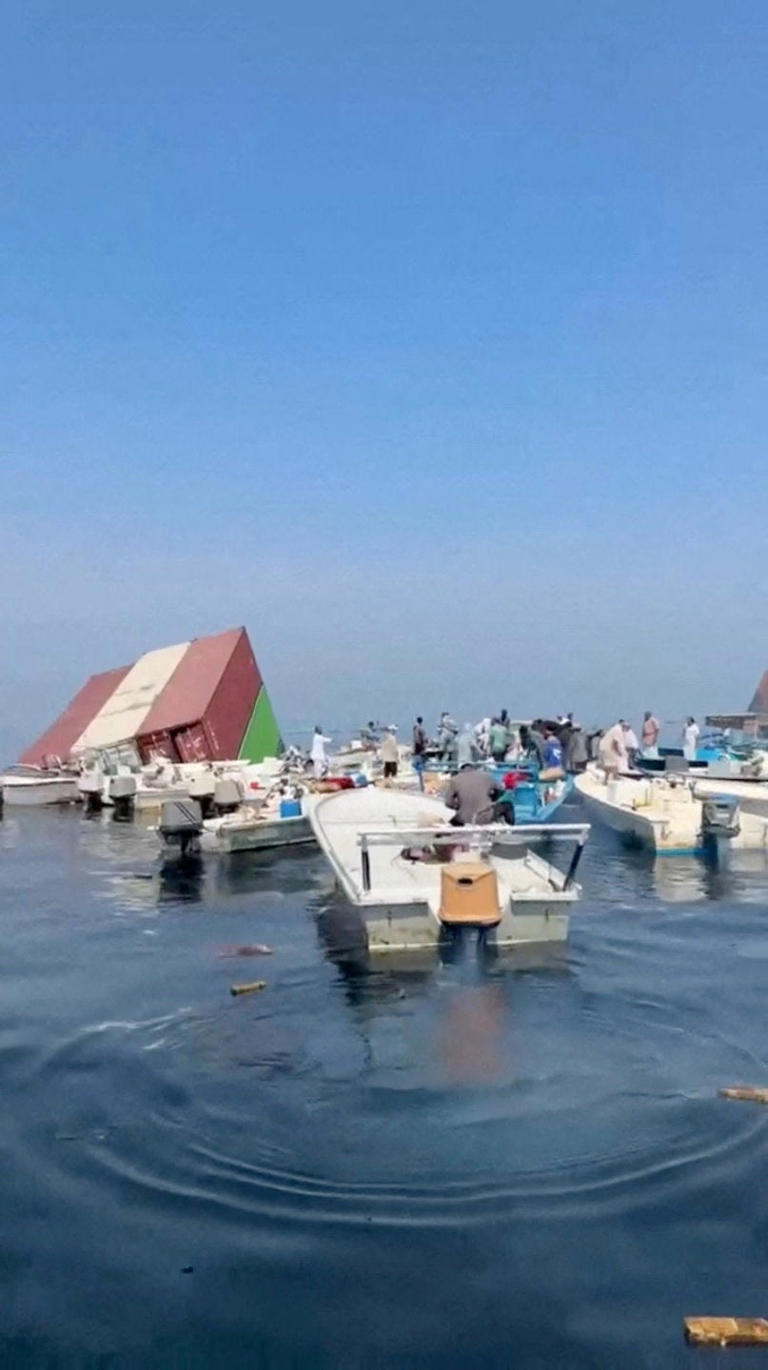 Pictures reveal huge cargo containers floating in Strait of Hormuz