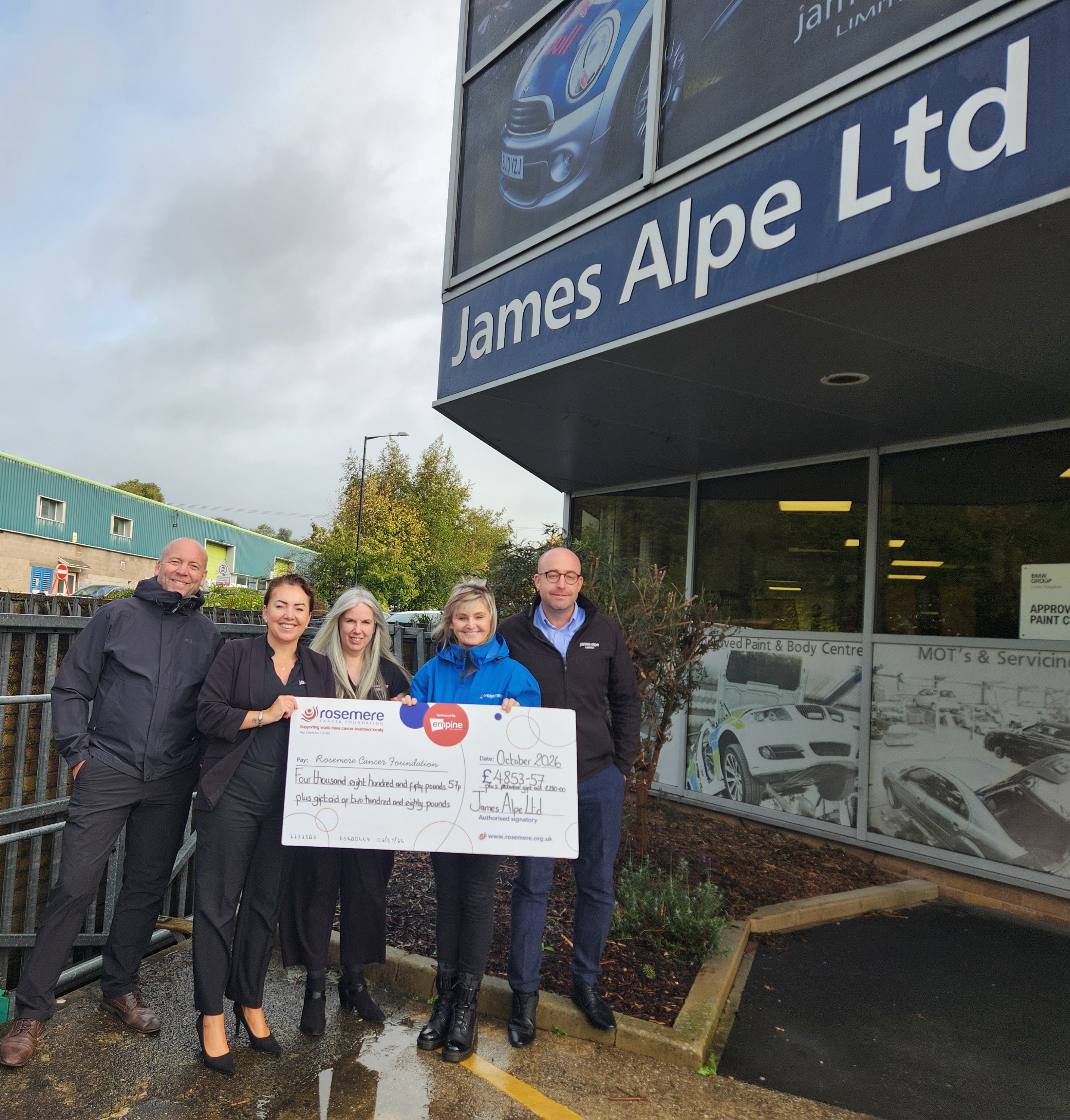 James Alpe Ltd of Clitheroe raises £5,000 for Rosemere Cancer ...