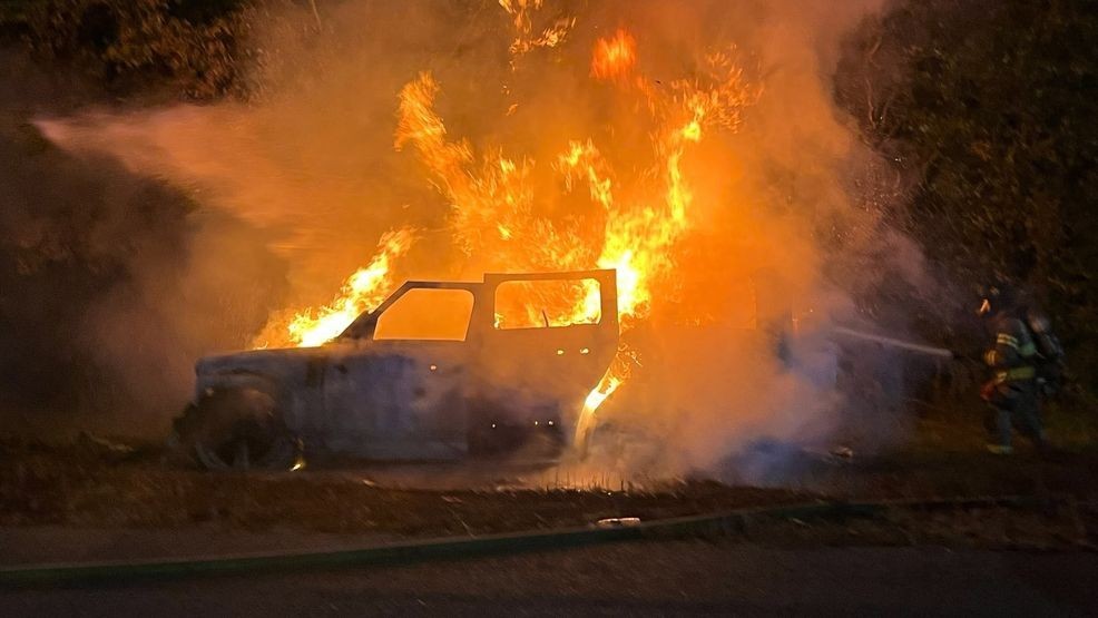 Car fire bursts into flames on I-24, no injuries reported