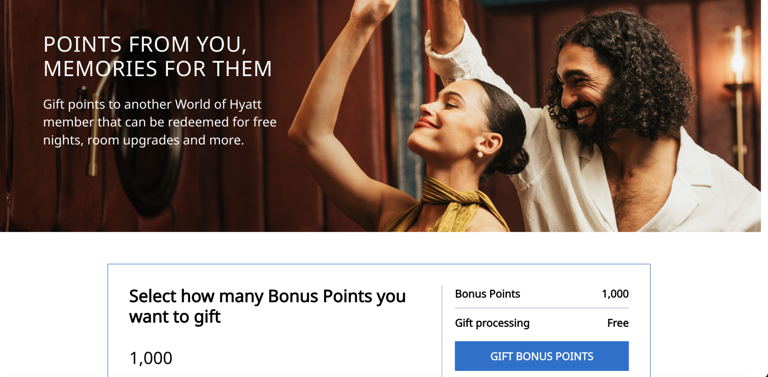 Now live: World of Hyatt members can transfer points to other people online