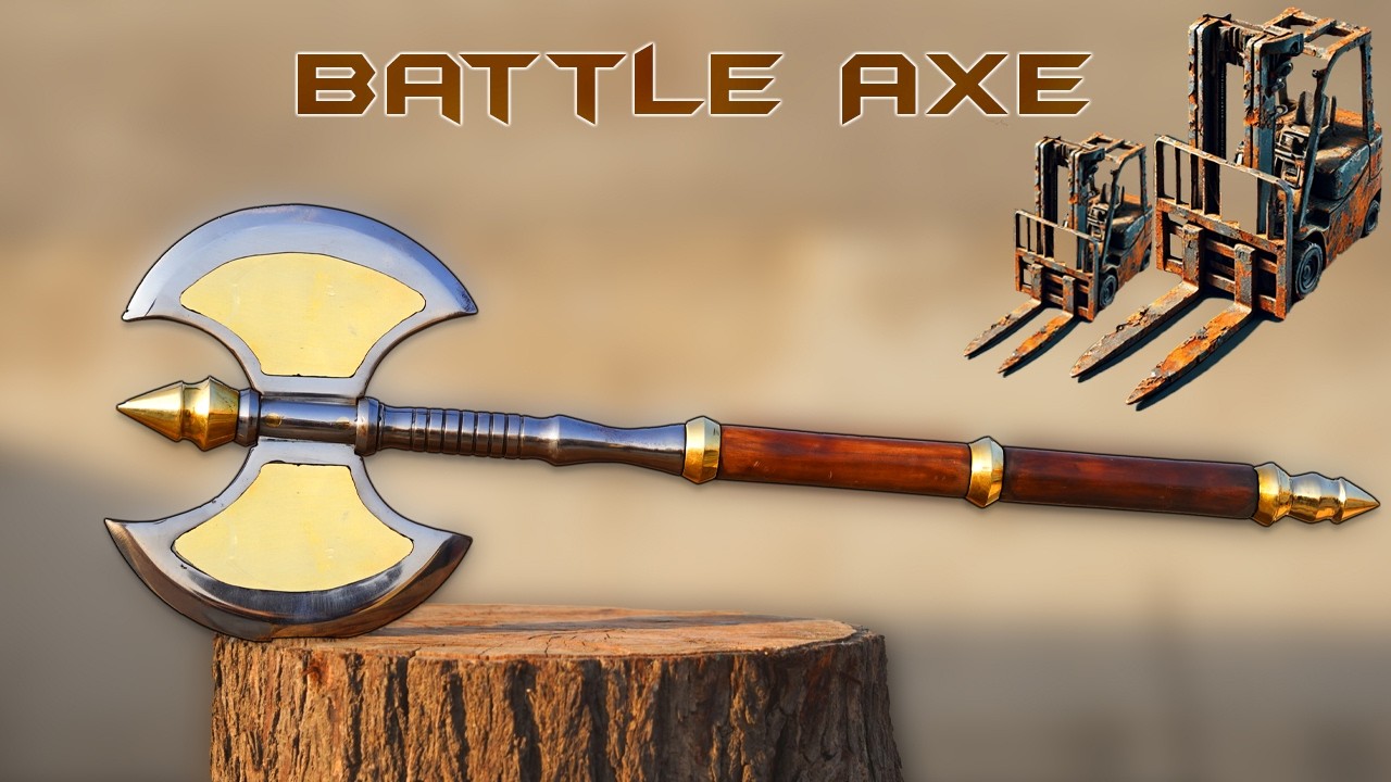 I forged a battle axe from forklift metal! 🔨