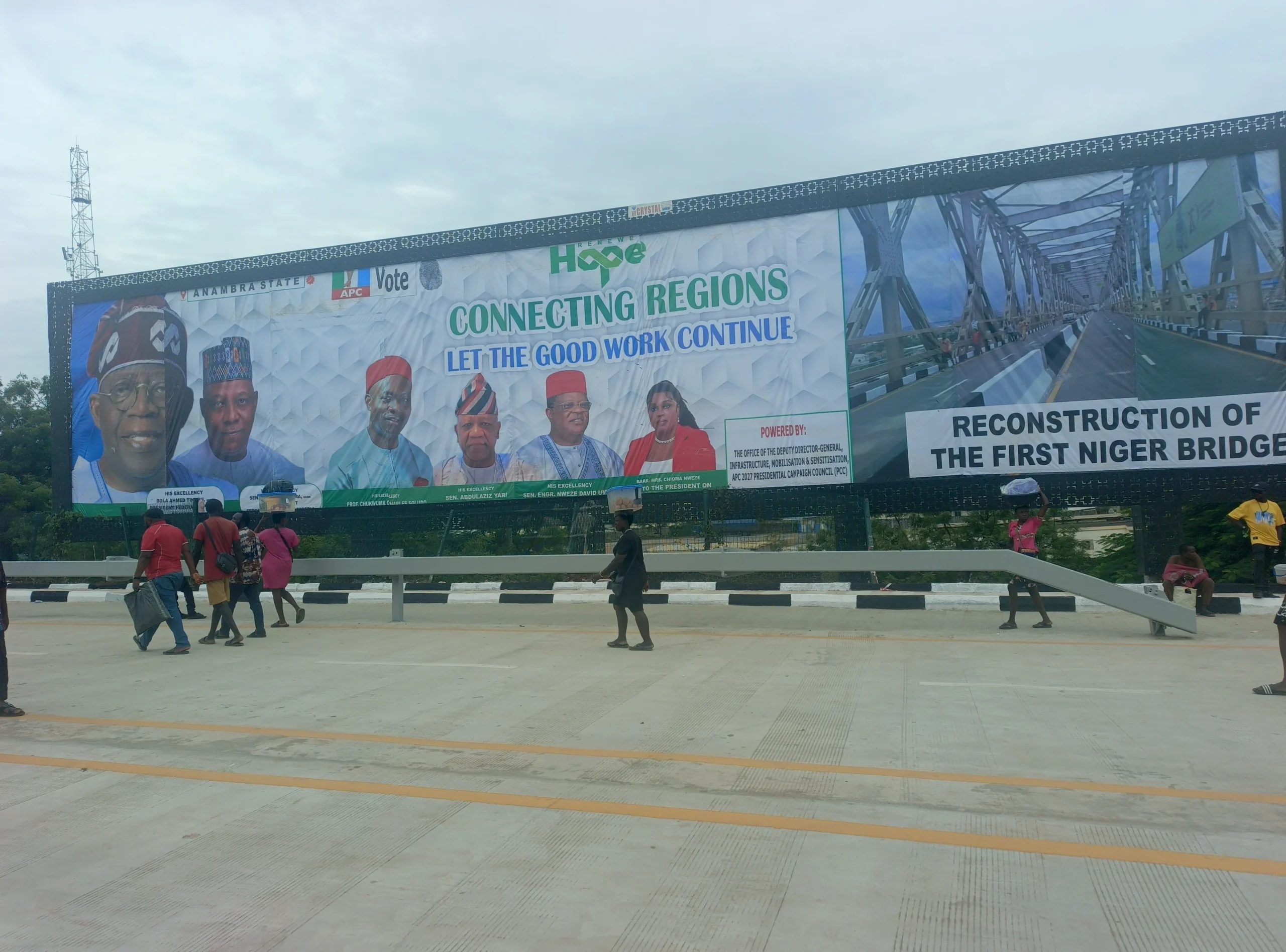 Tinubu, Shettima pictures adorn first Niger Bridge