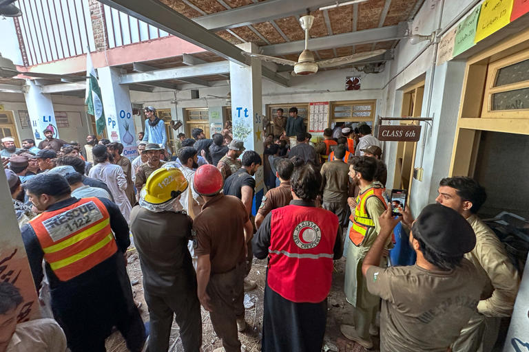 School roof collapse in Pakistan kills at least 35 and injures more than 50