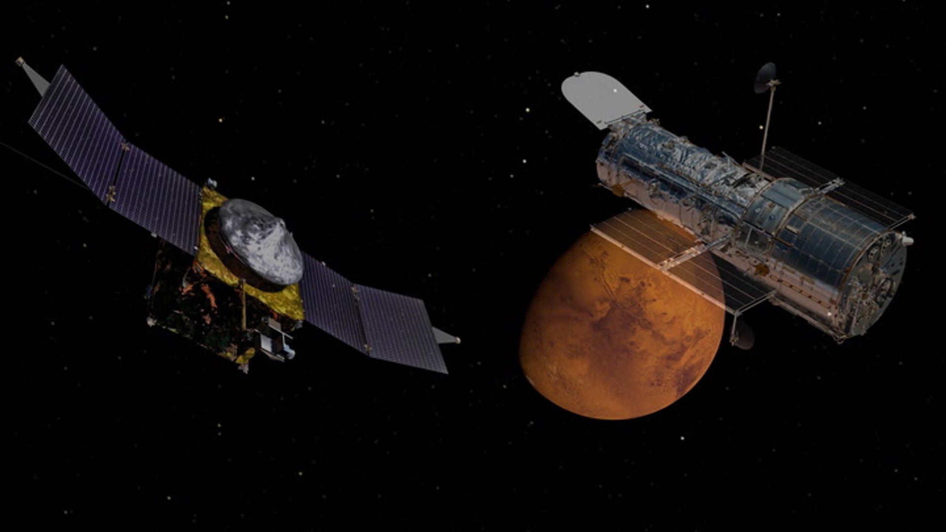 Mars escaping water - mystery unlocked by Hubble and MAVEN