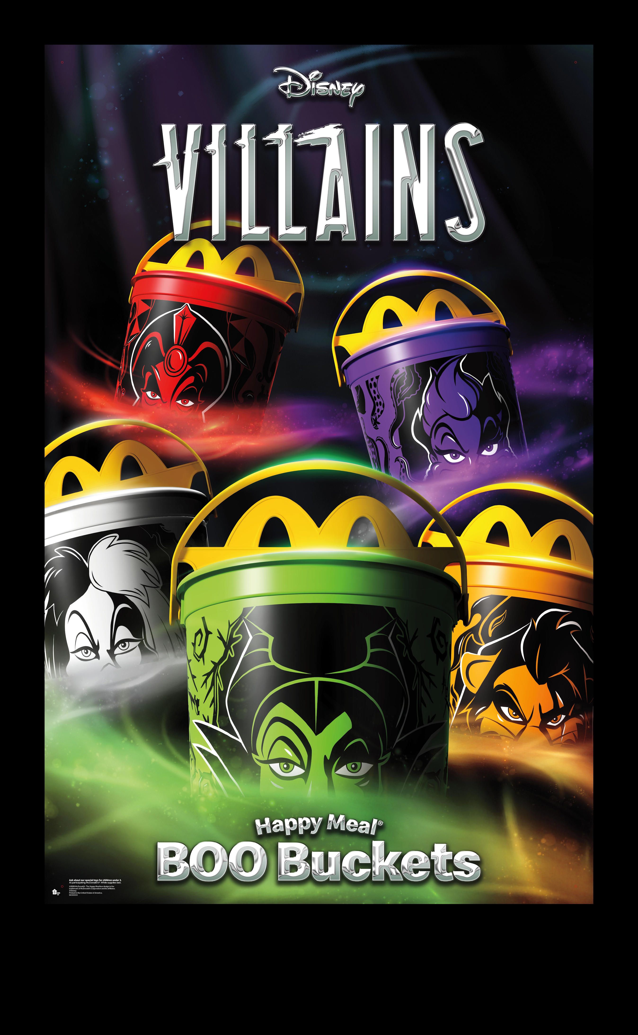 Disney villains take over McDonald's Boo Buckets. How to get yours