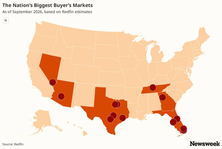 Map reveals where home sellers outnumber buyers by record margin