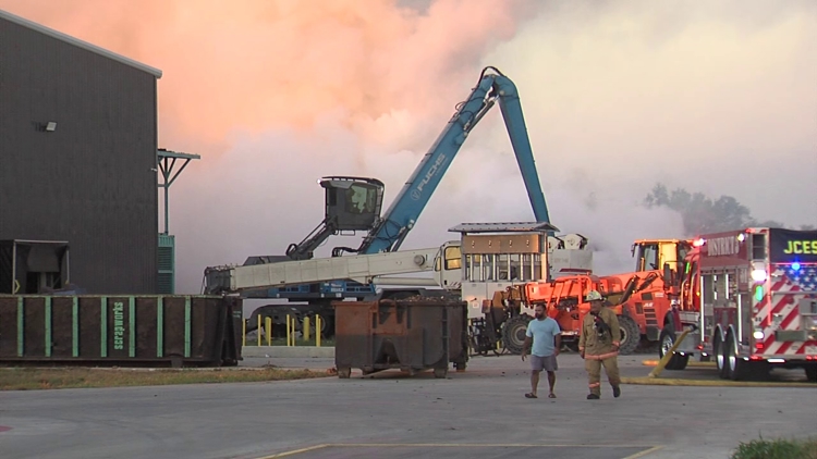 Mutual aid requested for large scrap yard fire on US 90 in Jefferson County early Thursday morning