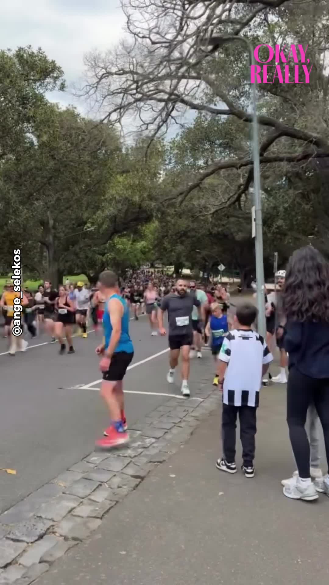Woman bursts into tears after partner's finish line surprise