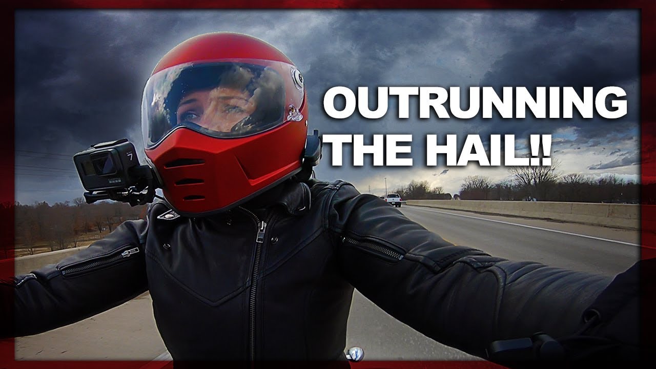 Racing against the storm on my Harley!