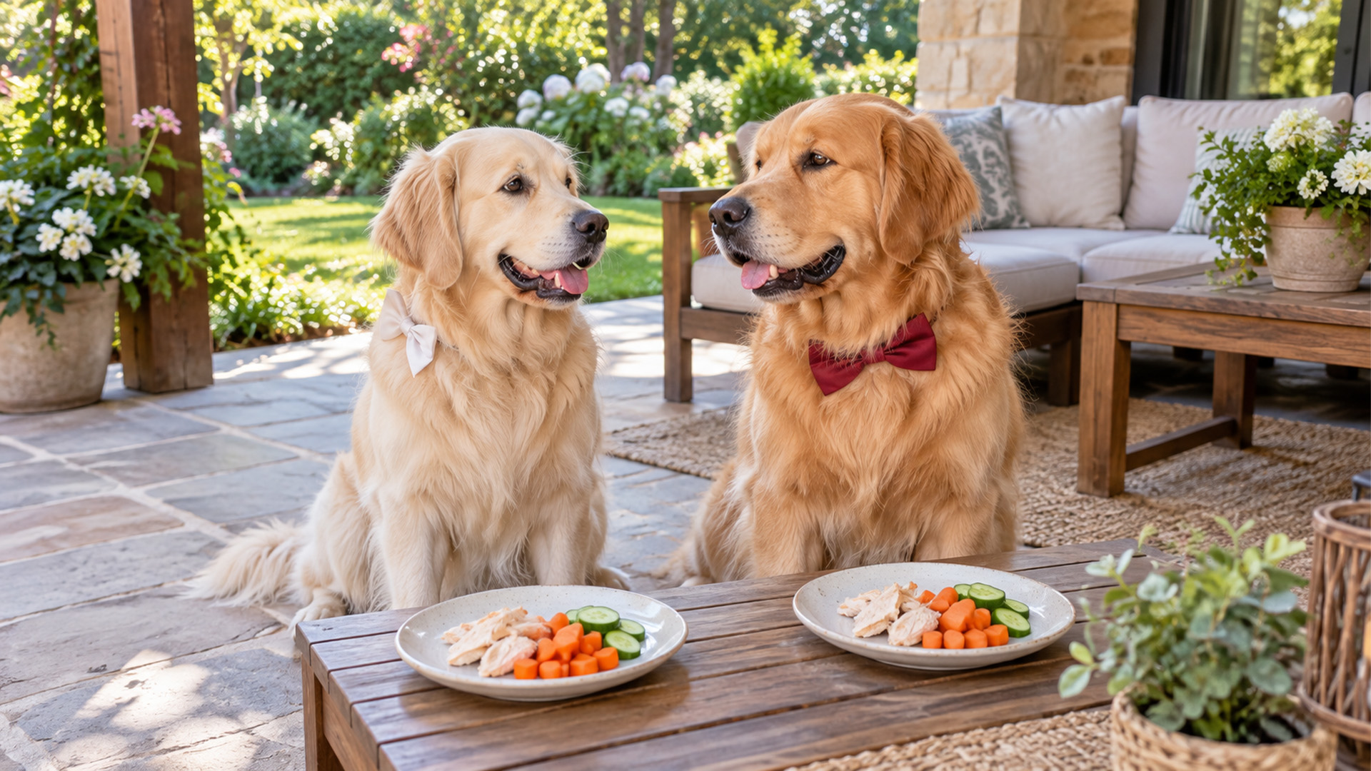 Golden retrievers have a fancy food date